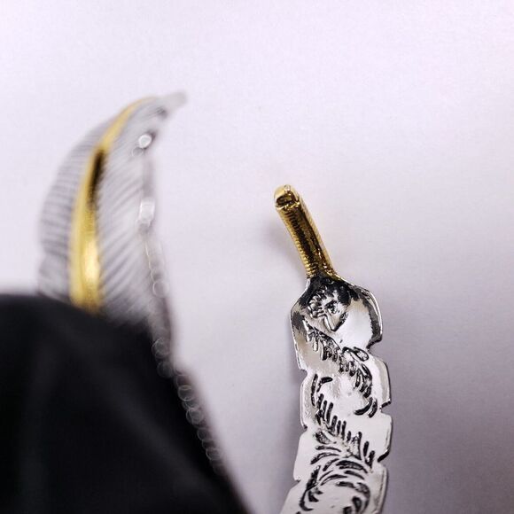 Feather Cuff Bracelet Silver Gold Boho Chic Western‎ Style Medium Large - Picture 5 of 8